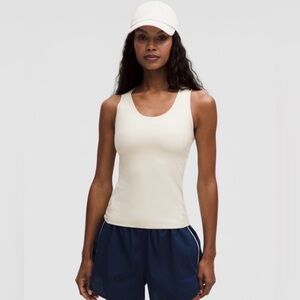 NWT Lululemon Wundermost Ultra-Soft Nulu Scoop-Neck Tank Top Size Medium-Ivory